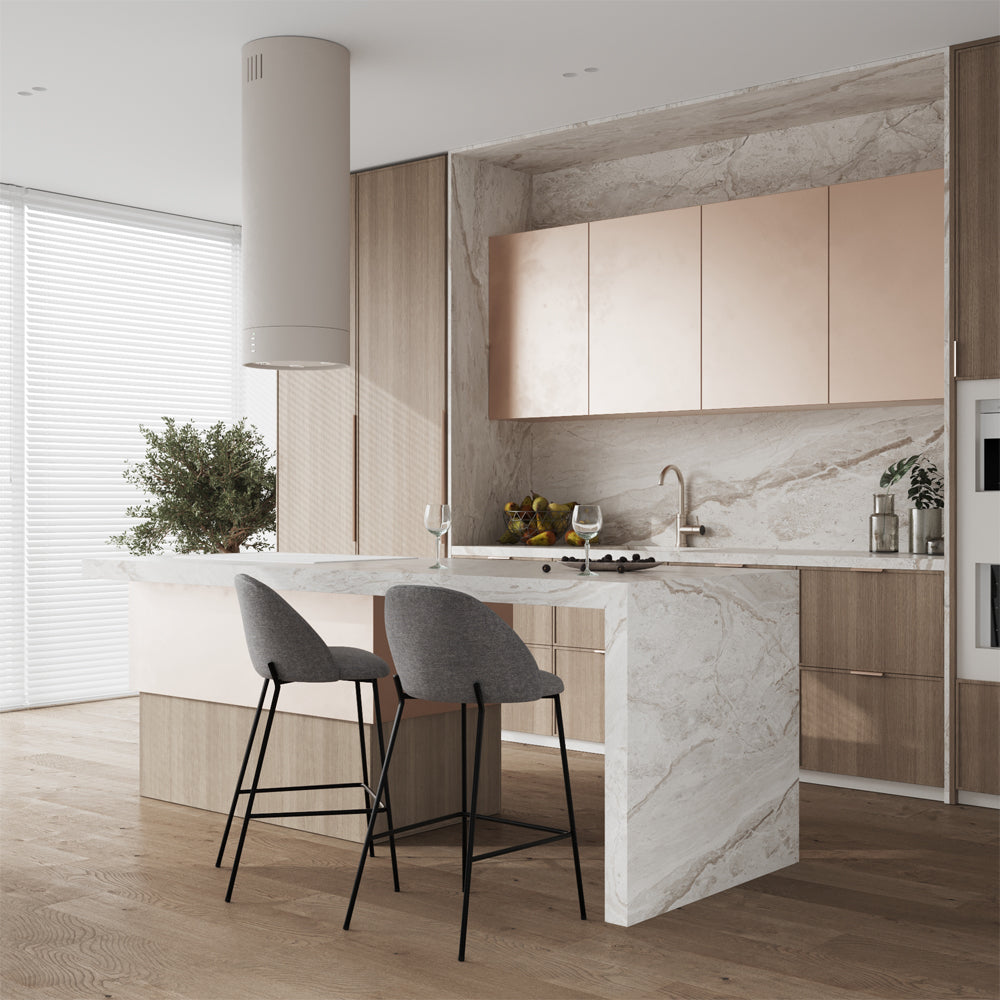 acheter chaise de bar lot de 2 gris fonce tissu