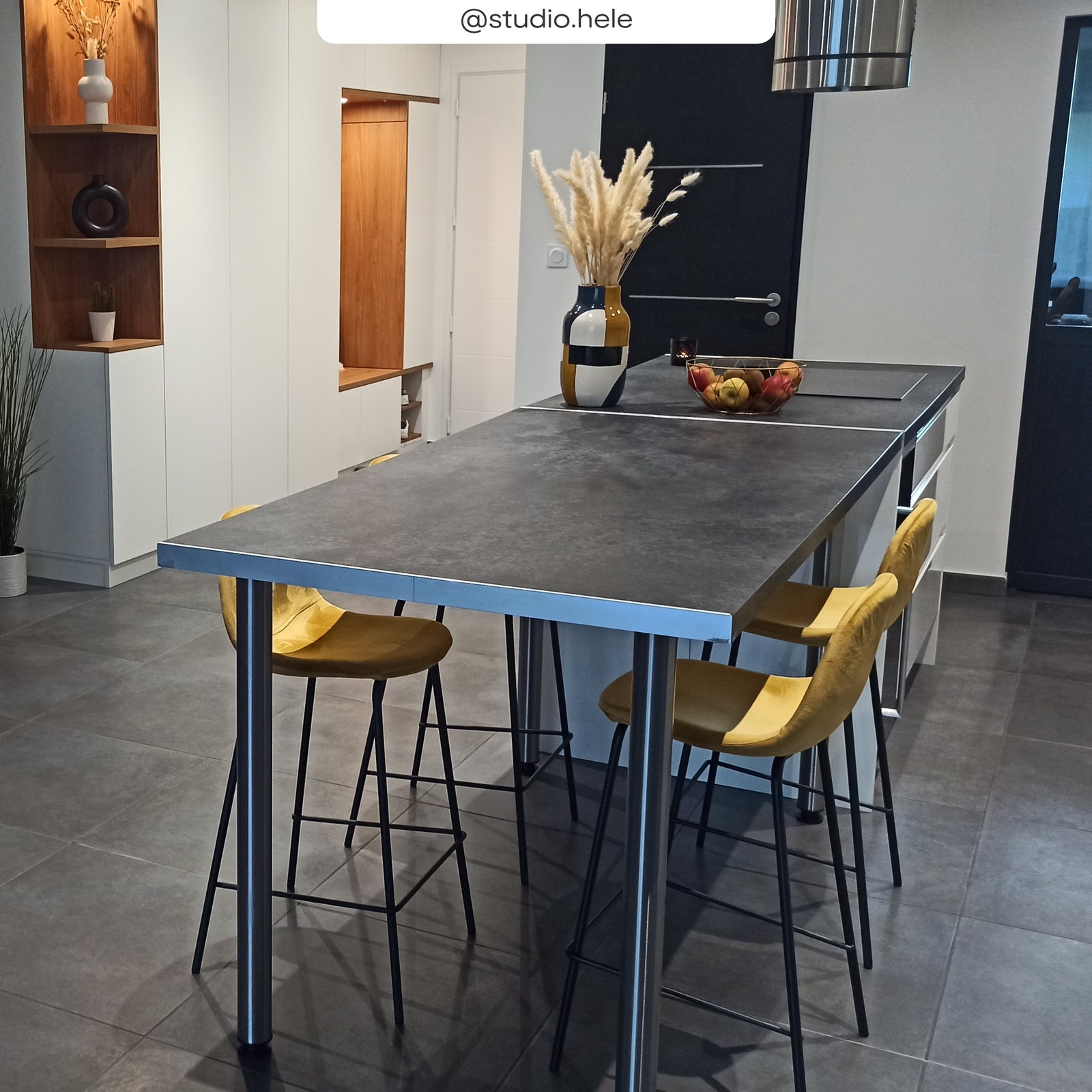 acheter chaise de bar lot de 2 jaune avec les pied