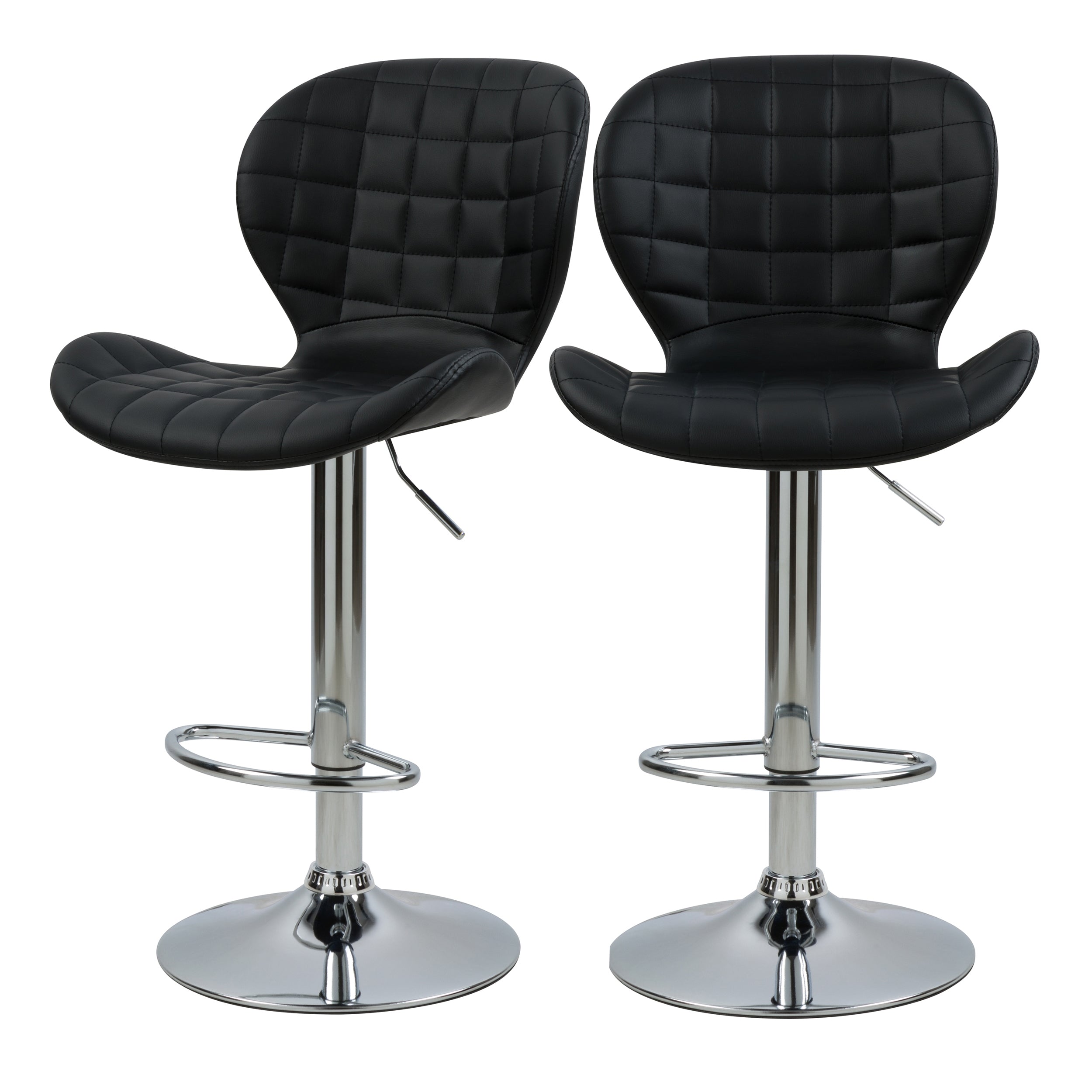 acheter chaise de bar noire en cuir synthetique lot de 2