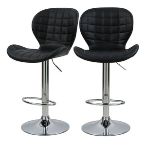 acheter chaise de bar noire en cuir synthetique lot de 2