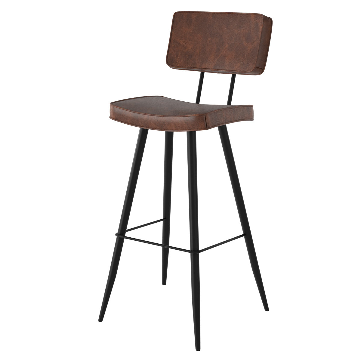 acheter chaise de bar rembouree marron en cuir synthetique lot de 2