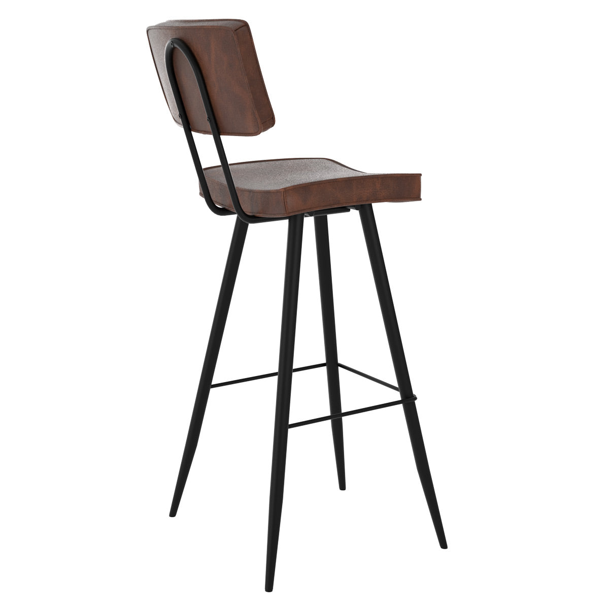acheter chaise de bar rembouree marron en cuir synthetique lot de deux