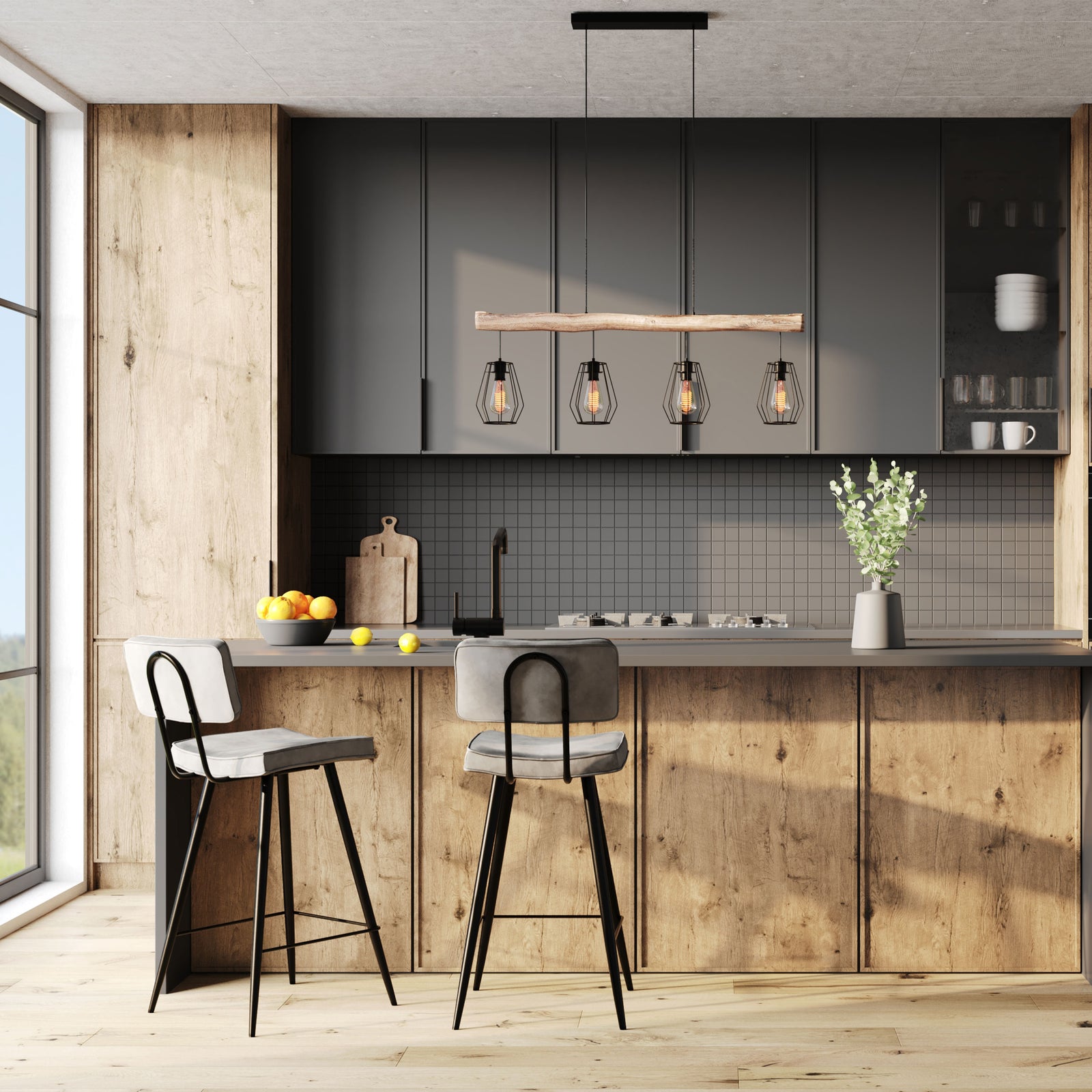 acheter chaise de bar texas gris lot de 2