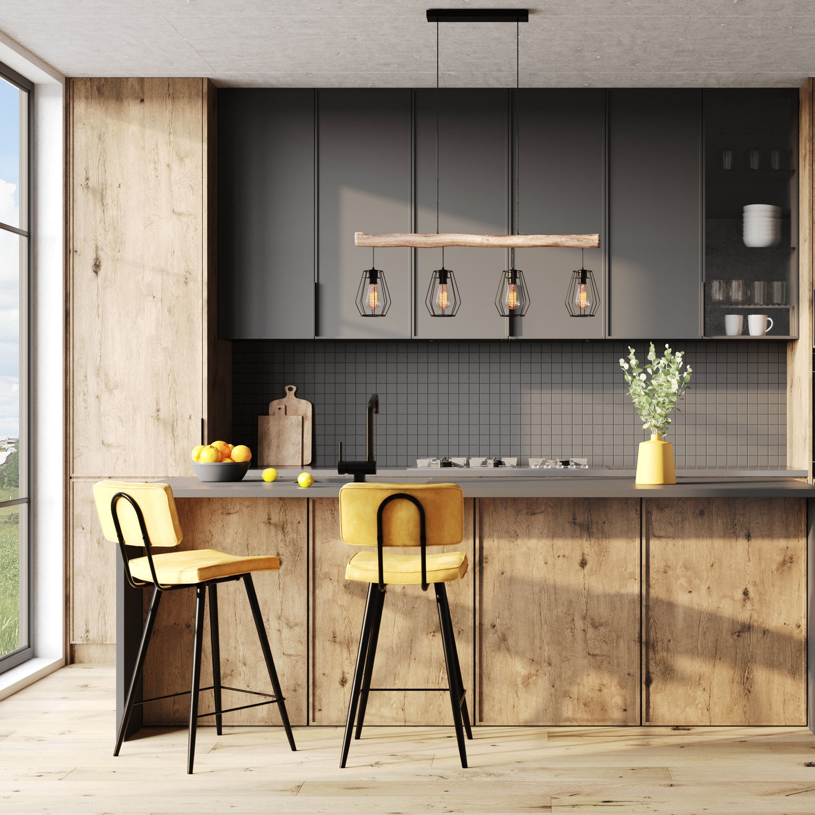 acheter chaise de bar texas jaune lot de 2