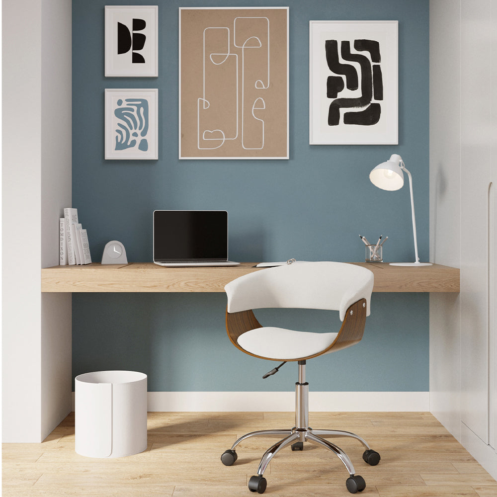 acheter chaise de bureau balnche en cuir synthetique
