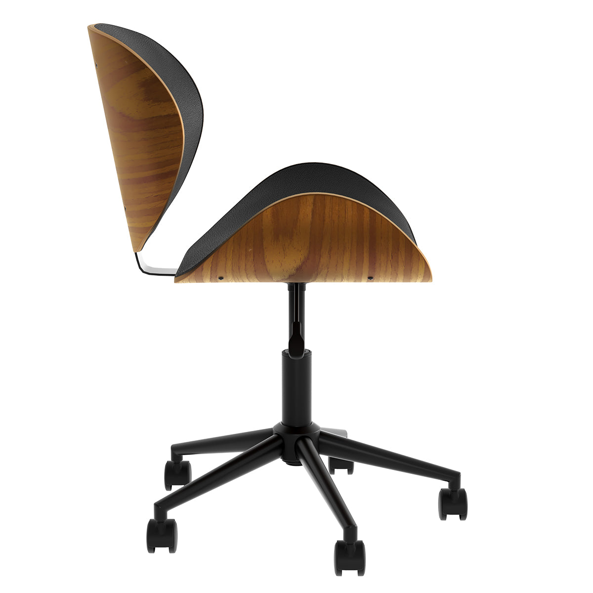 acheter chaise de bureau noire rembourr_e pivotante en pu avec hauteur assise reglable