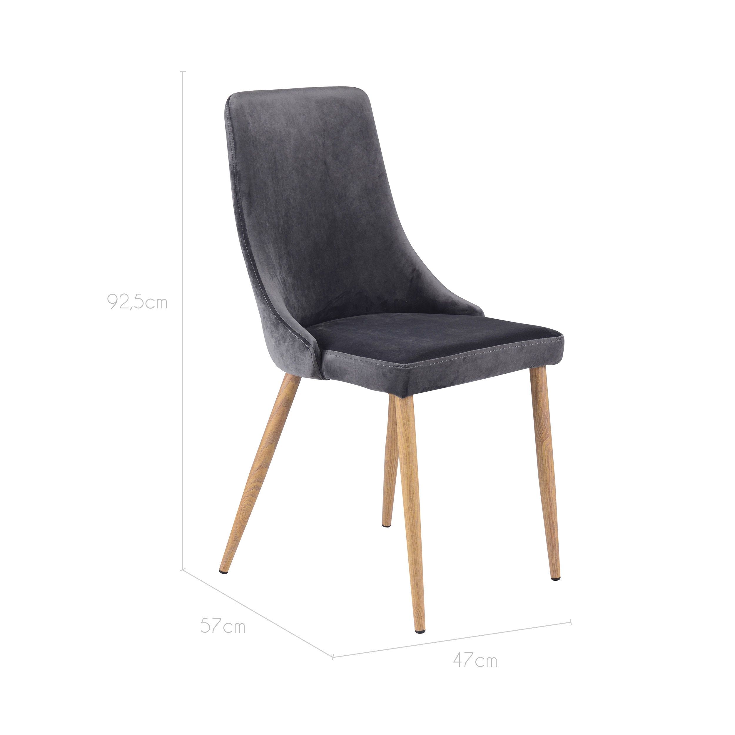 acheter chaise design lot de 2 gris foncé