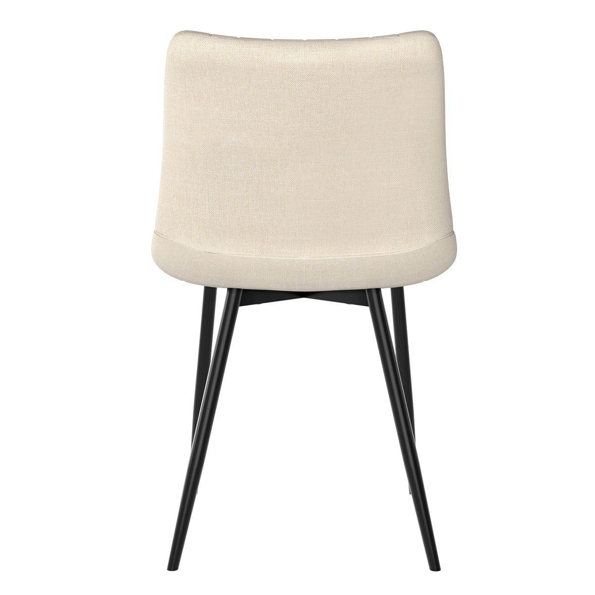 acheter chaise en tissu beige et pieds en metal noir lot de deux