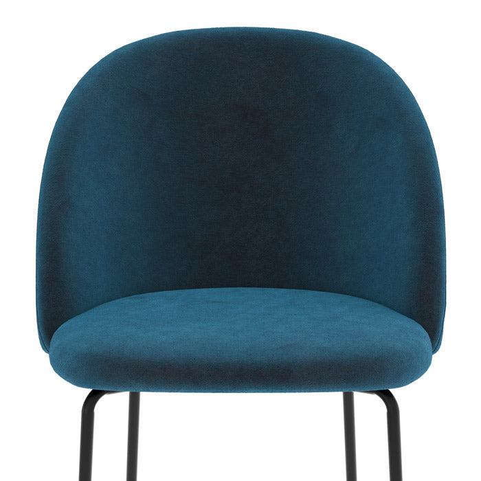 acheter chaise en velours bleu fonce karl lot de 2