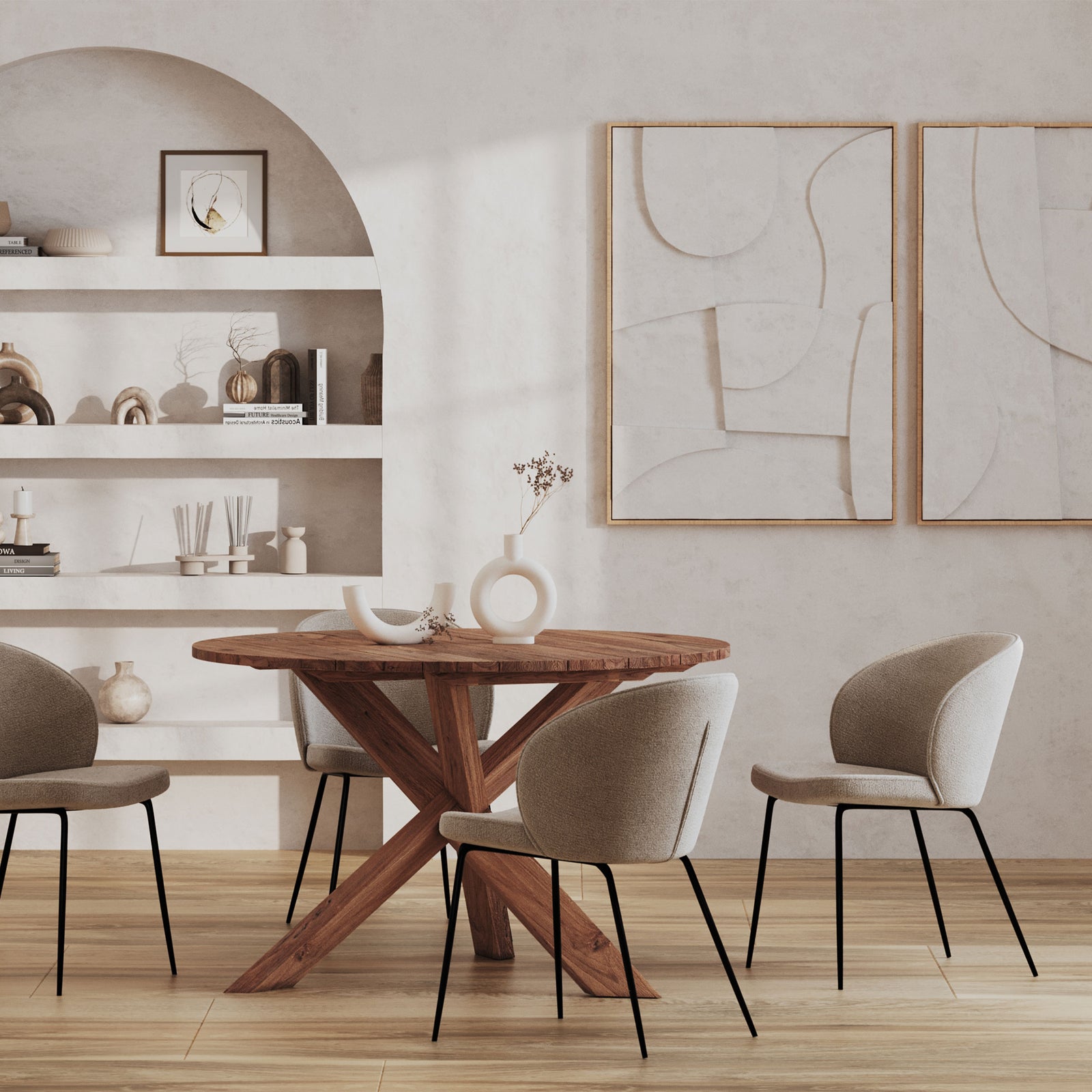 acheter chaise groom en bouclette beige lot de 2