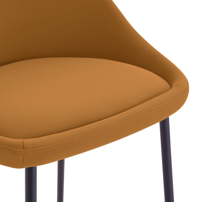 acheter chaise haute design ocre camel synthetique