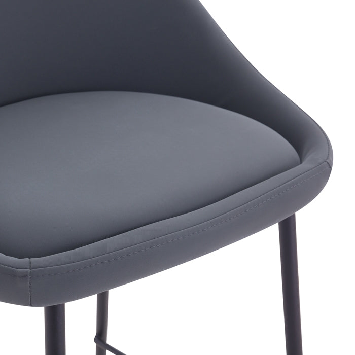 acheter chaise haute design grise cuir synthetique