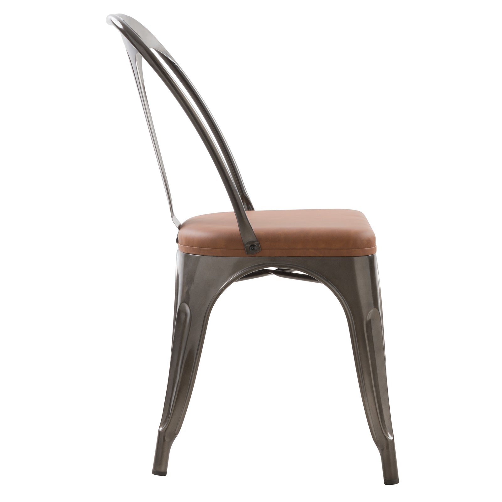 acheter chaise indsutrielle grise et marron pu