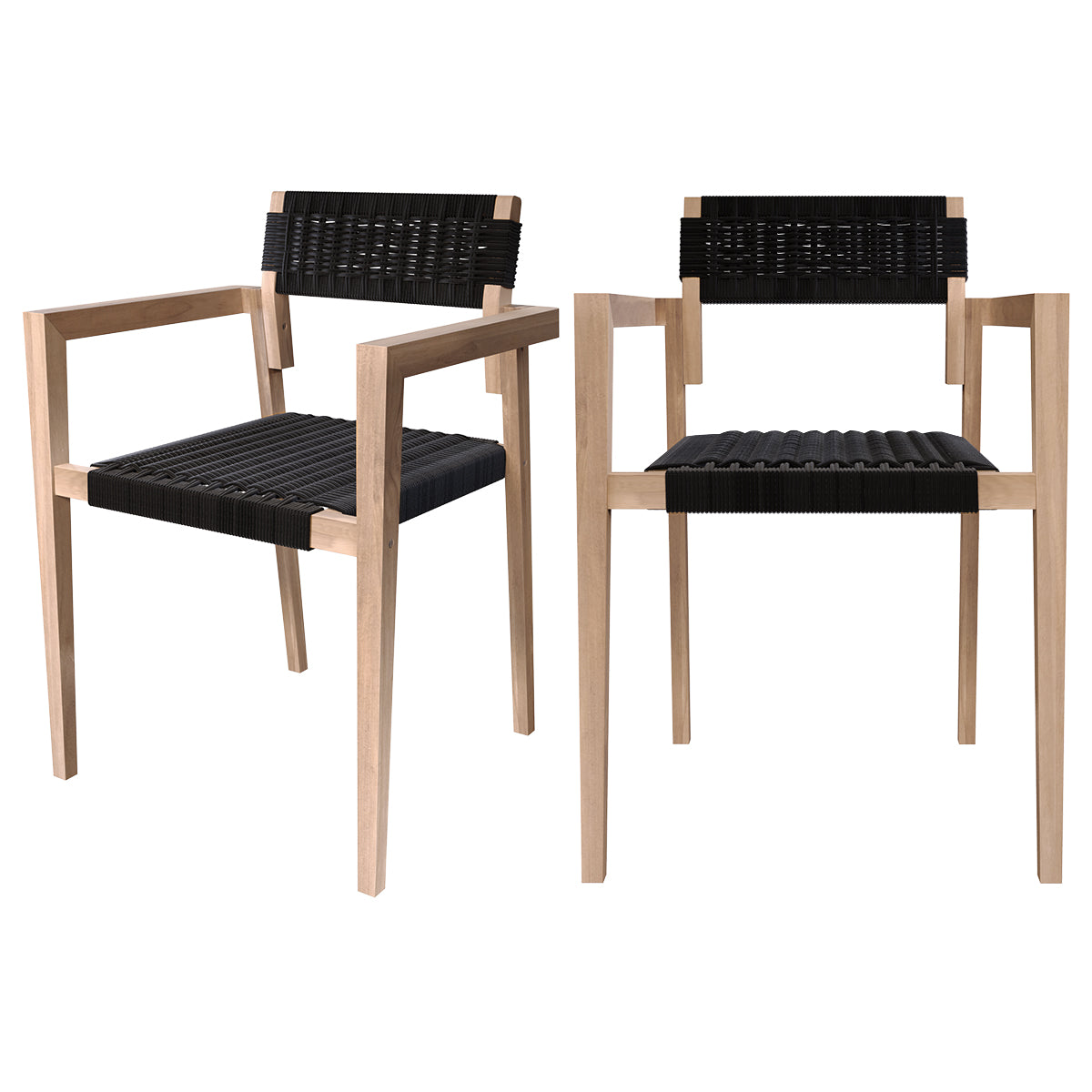 acheter chaise jardin en teck ressine tressee