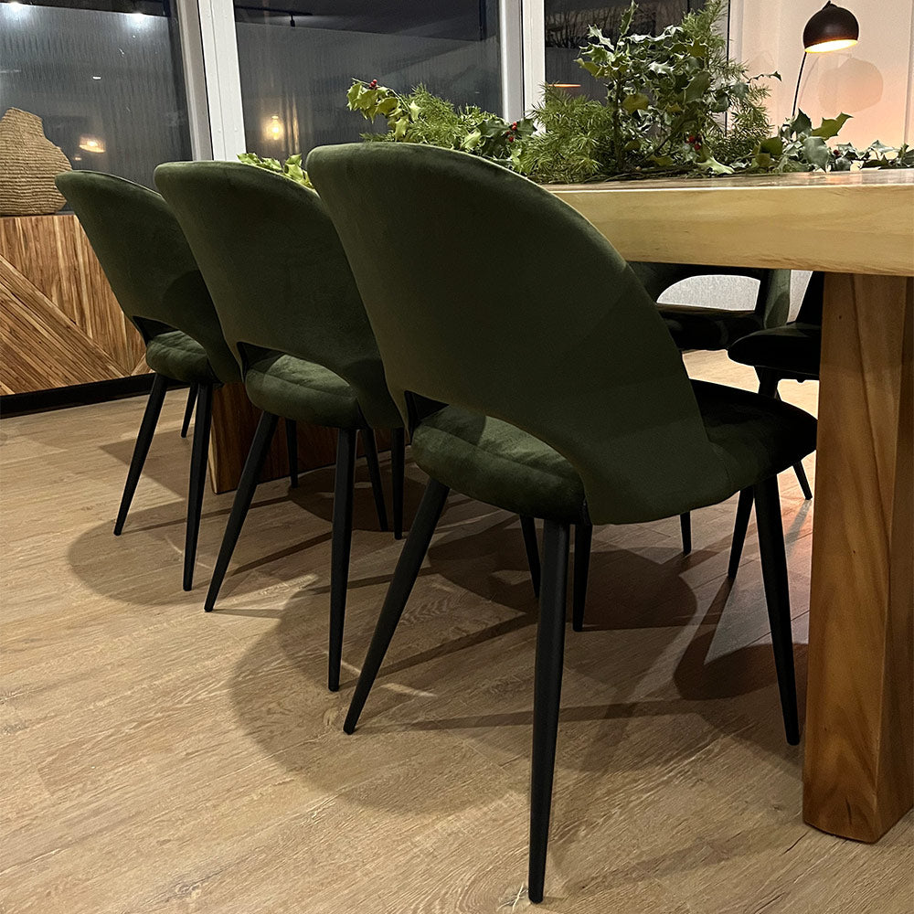 acheter chaise lot de 2 en velour vert