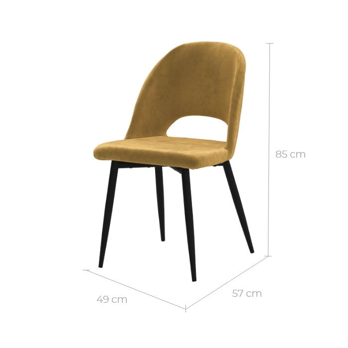 acheter chaise lot de 2 en velours et metal