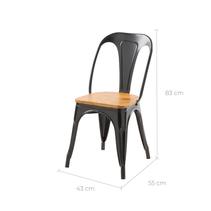 acheter chaise lot de 2 industrielles noires