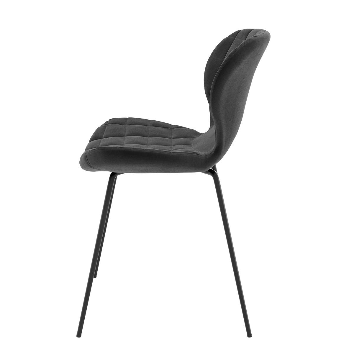 acheter chaise lot de 2 noires design velours