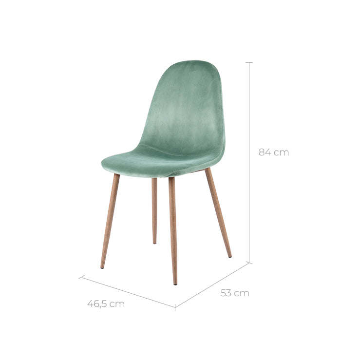 acheter chaise lot de 2 velours vert d eau