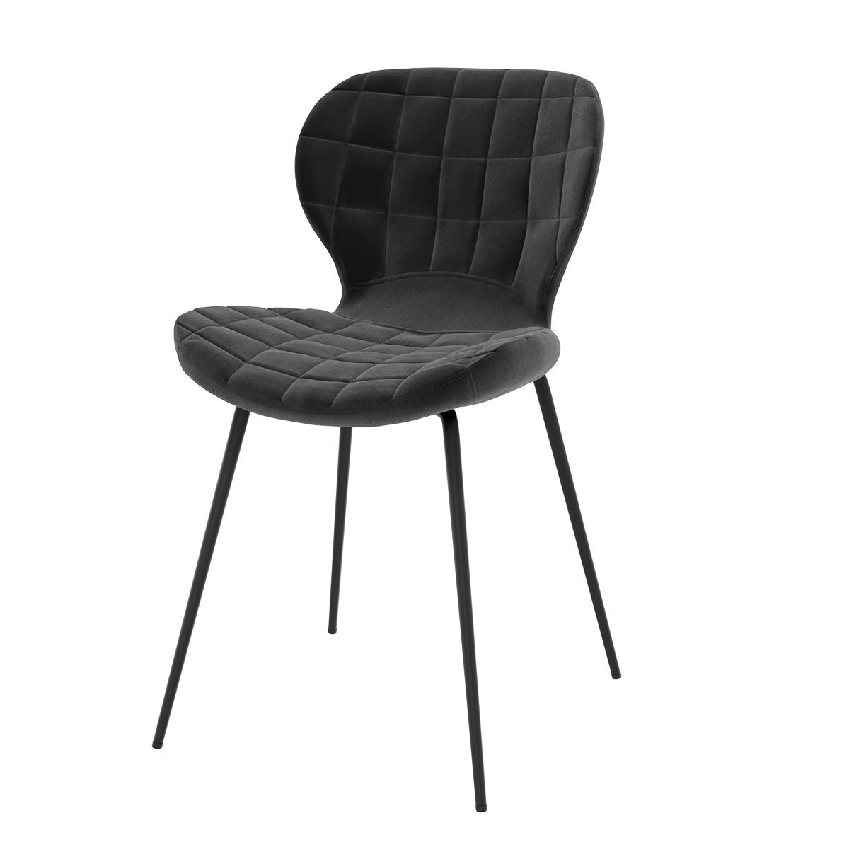 acheter chaise noire en velours molletonnee