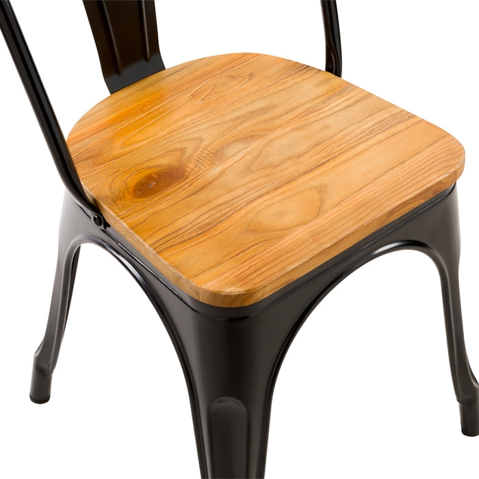 acheter chaise x 2 noire et bois clair