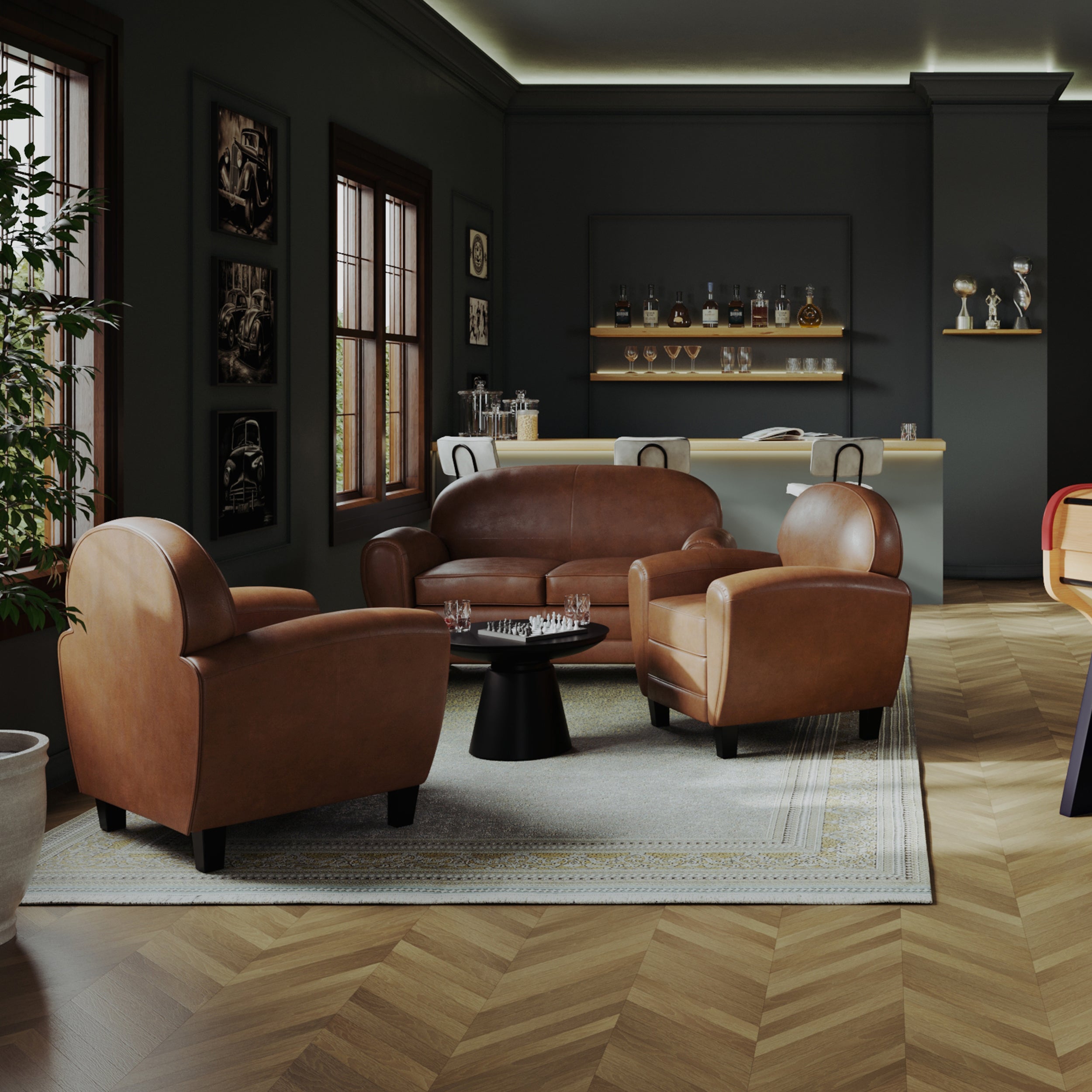acheter club canape cuir camel