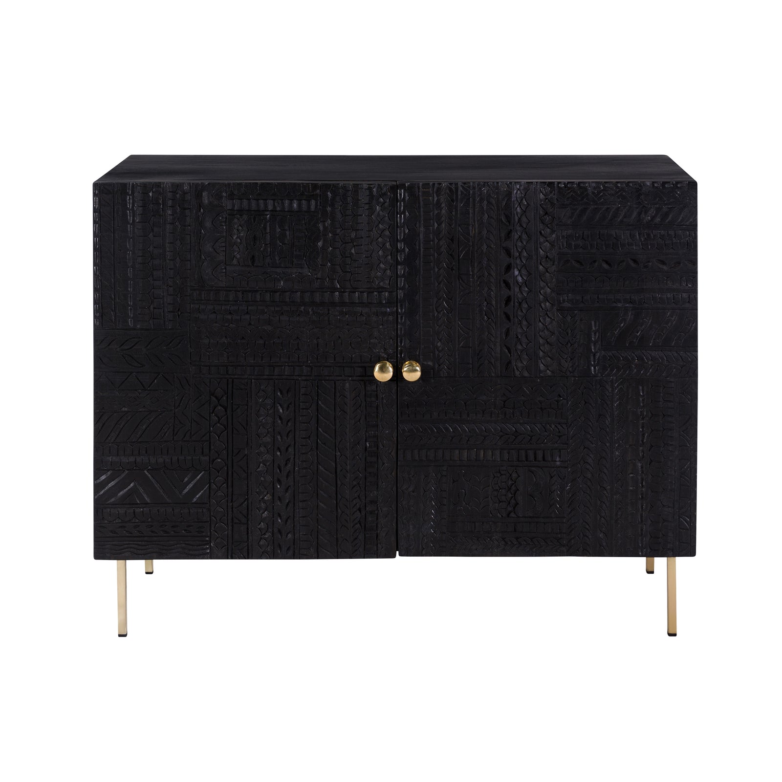 acheter commode 2 portes en bois noir
