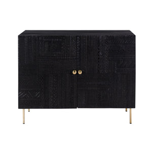 acheter commode 2 portes en bois noir
