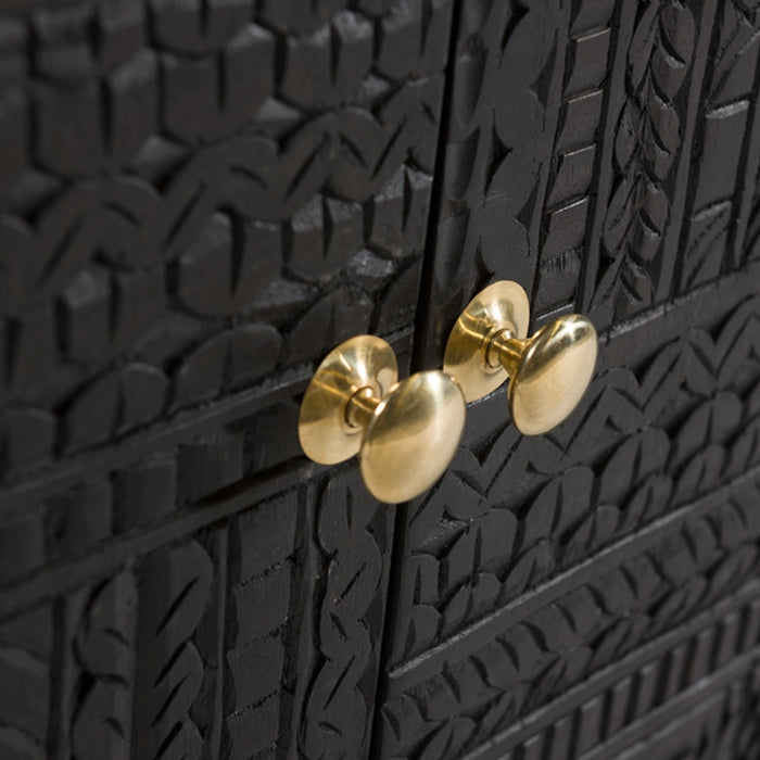 acheter commode en bois et details metal dore