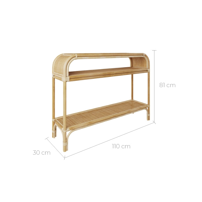 acheter console en rotin marthe 2 etageres