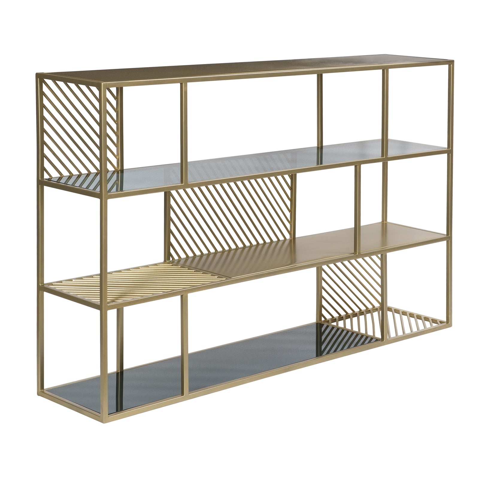 acheter etagere basse en metal dore