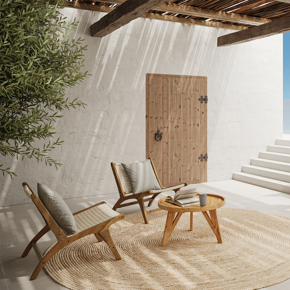 acheter fauteuil en bois de teck et en rotin