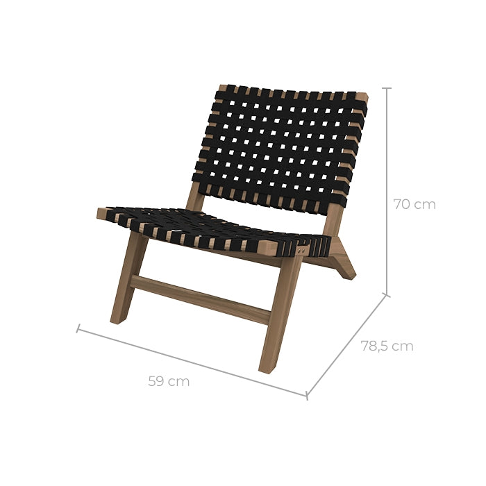 acheter fauteuil en teck et tissu