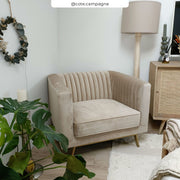 acheter fauteuil en velour beige ugc