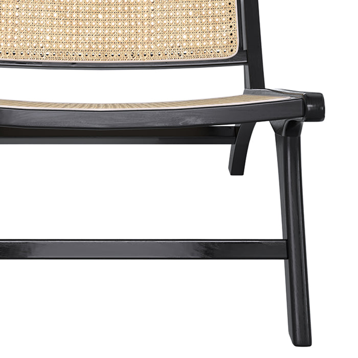 acheter fauteuil kilka teck noir et rotin naturel