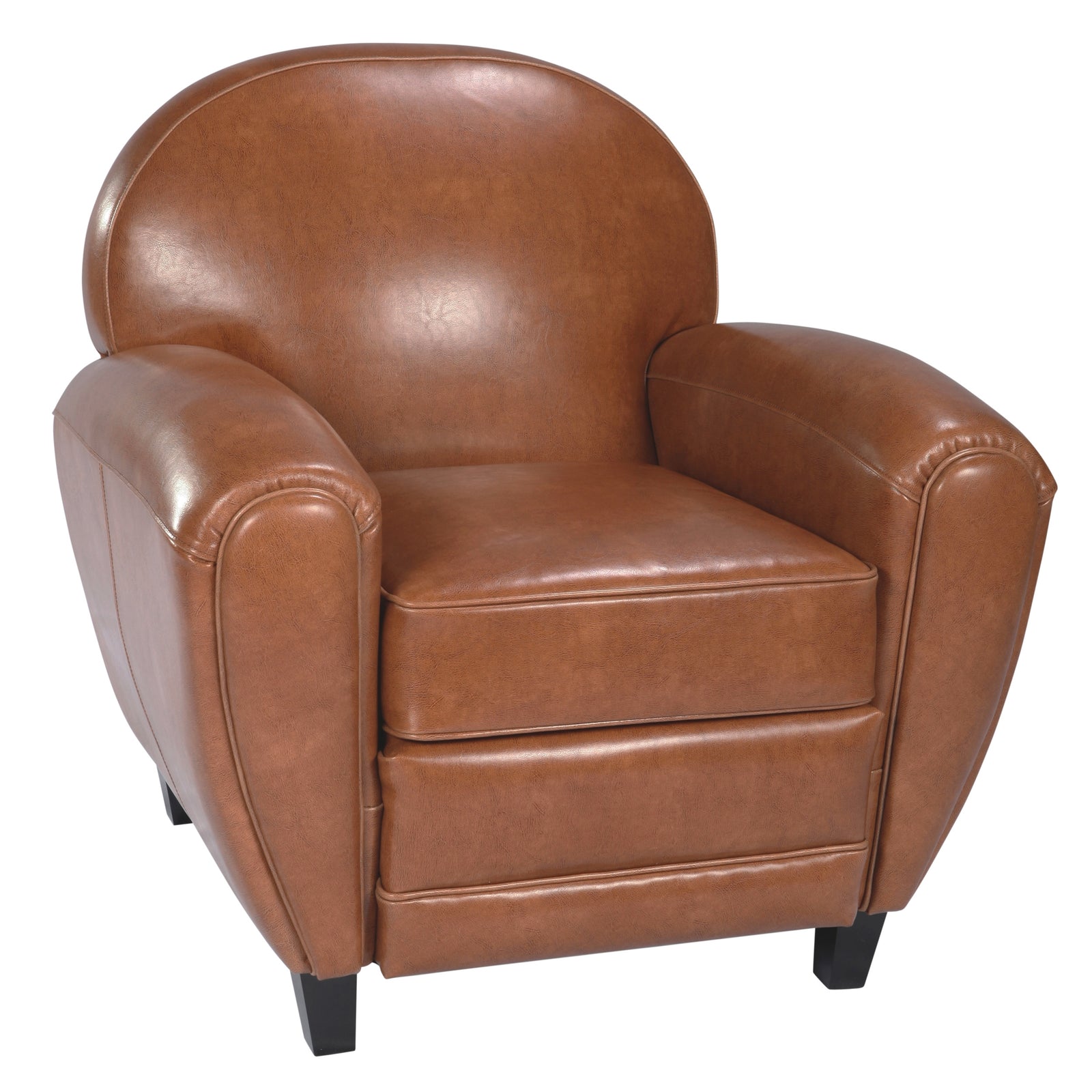 acheter fauteuil moelleux accoudoirs camel