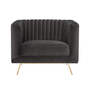 acheter fauteuil molletonne gris fonce velours