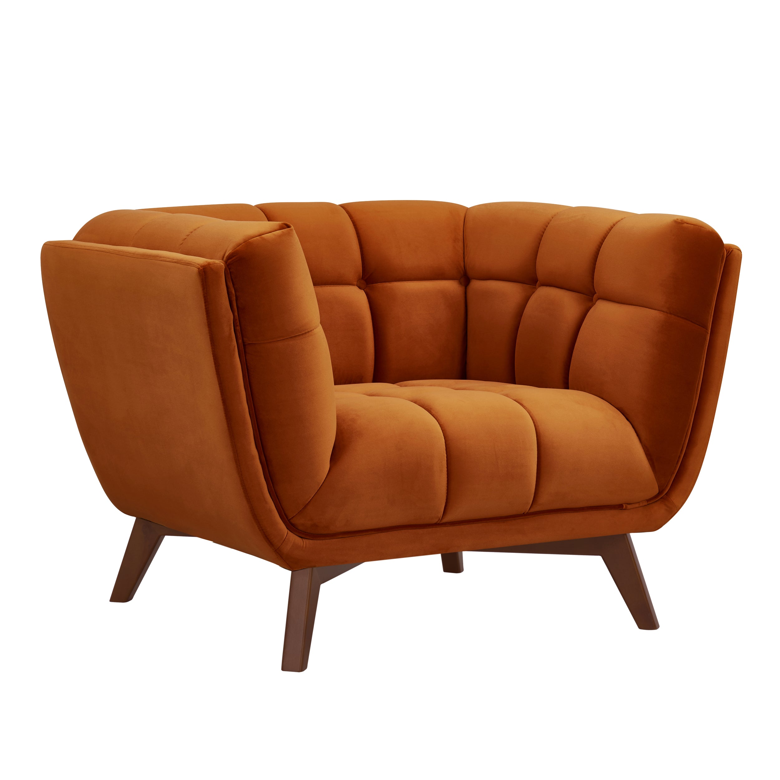 acheter fauteuil orange velours design