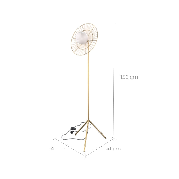 acheter lampadaire bandia en metal dore