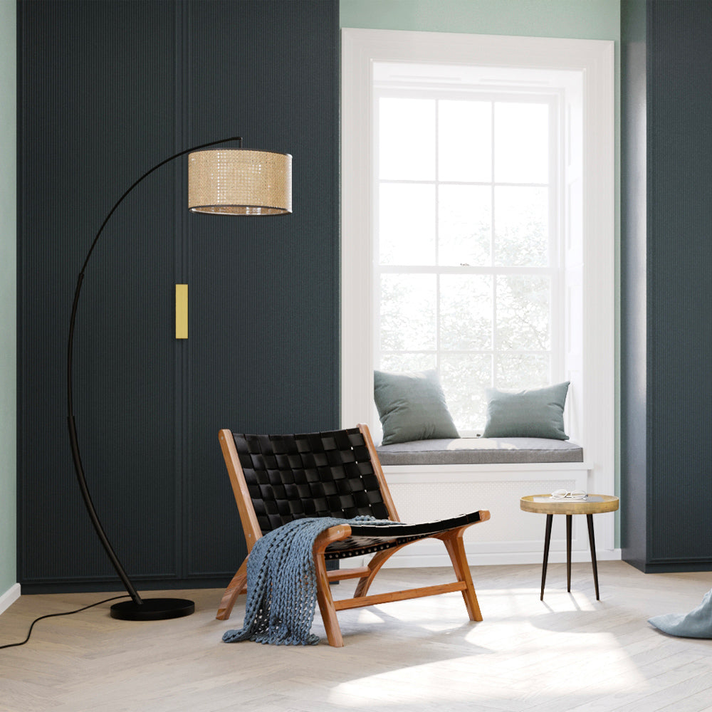 acheter lampadaire boheme en rotin