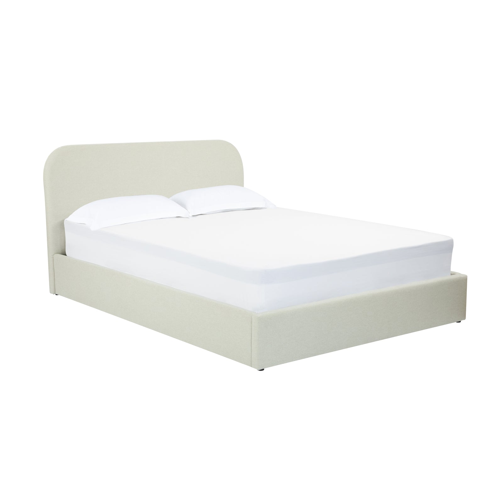 acheter lit coffre beige tissu