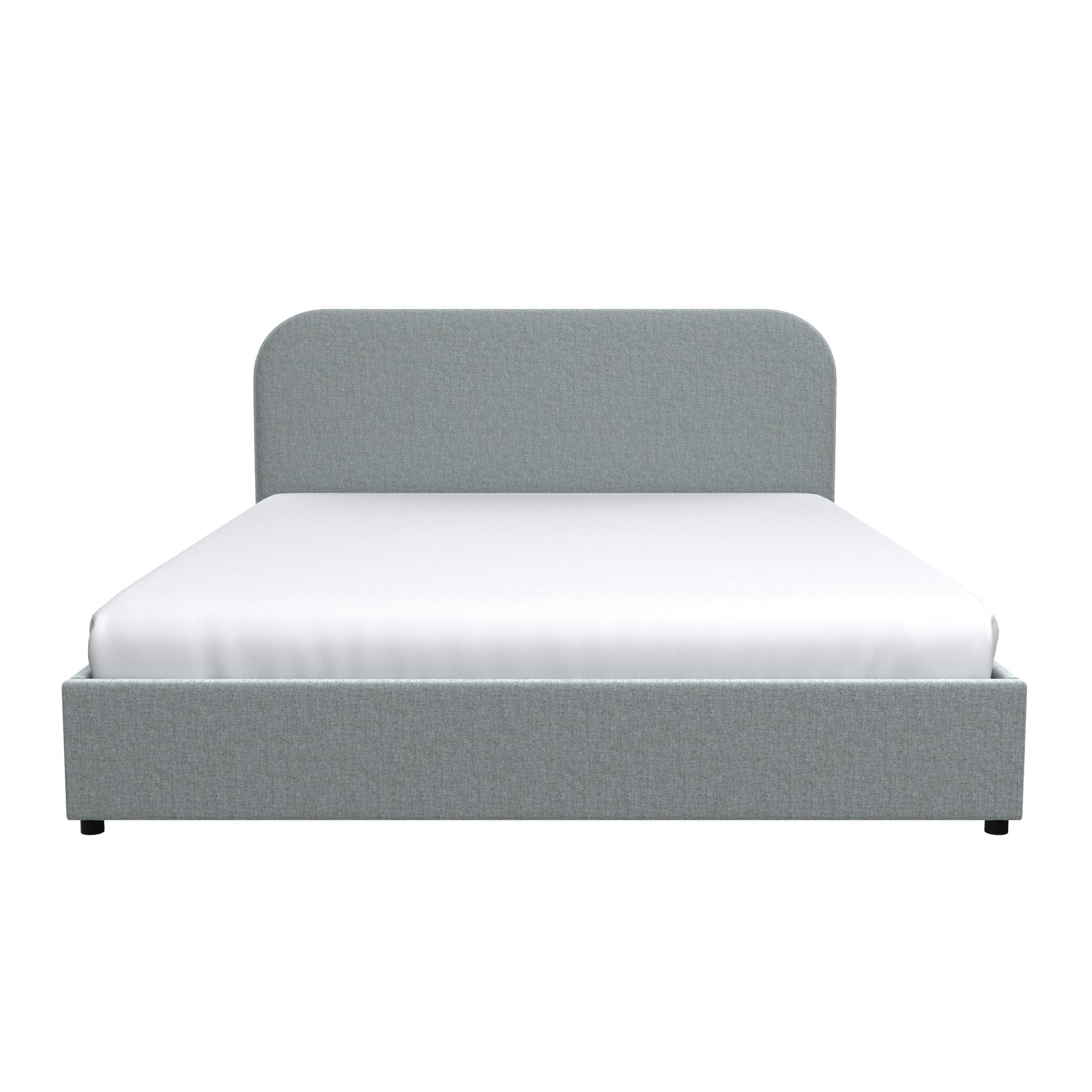 acheter lit coffre gris tissu