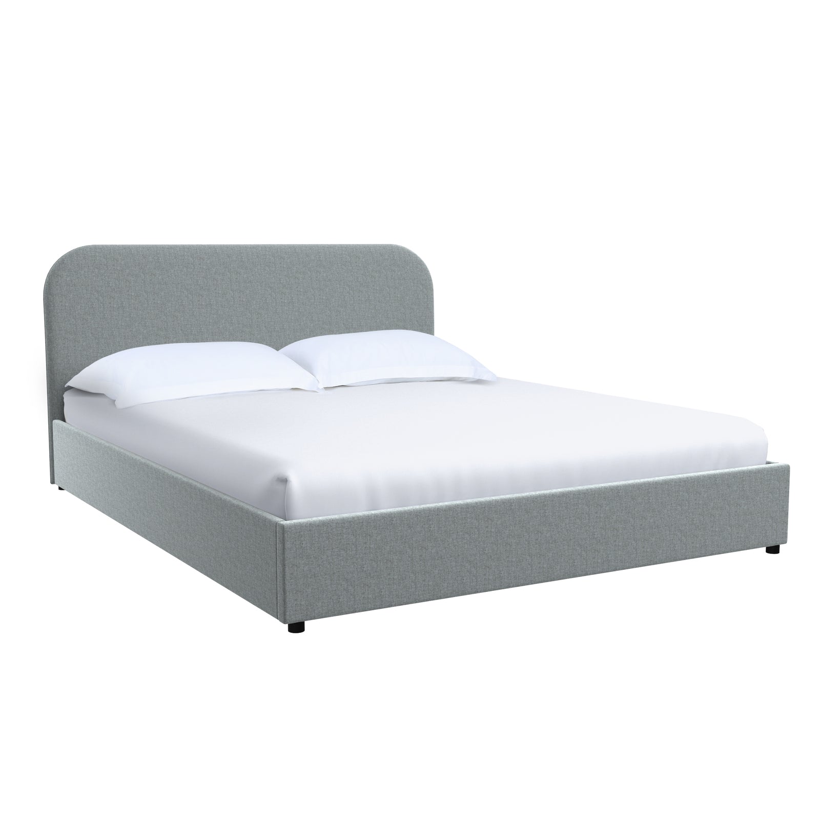 acheter lit double coffre rangement gris en tissu