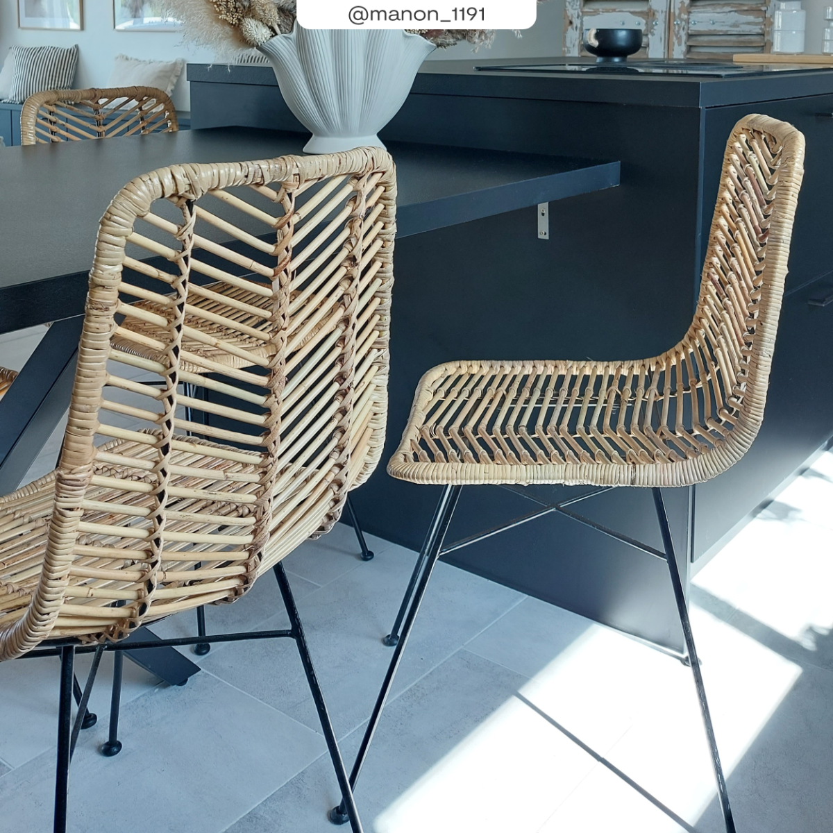 acheter lot de 2 en rotin et en metal