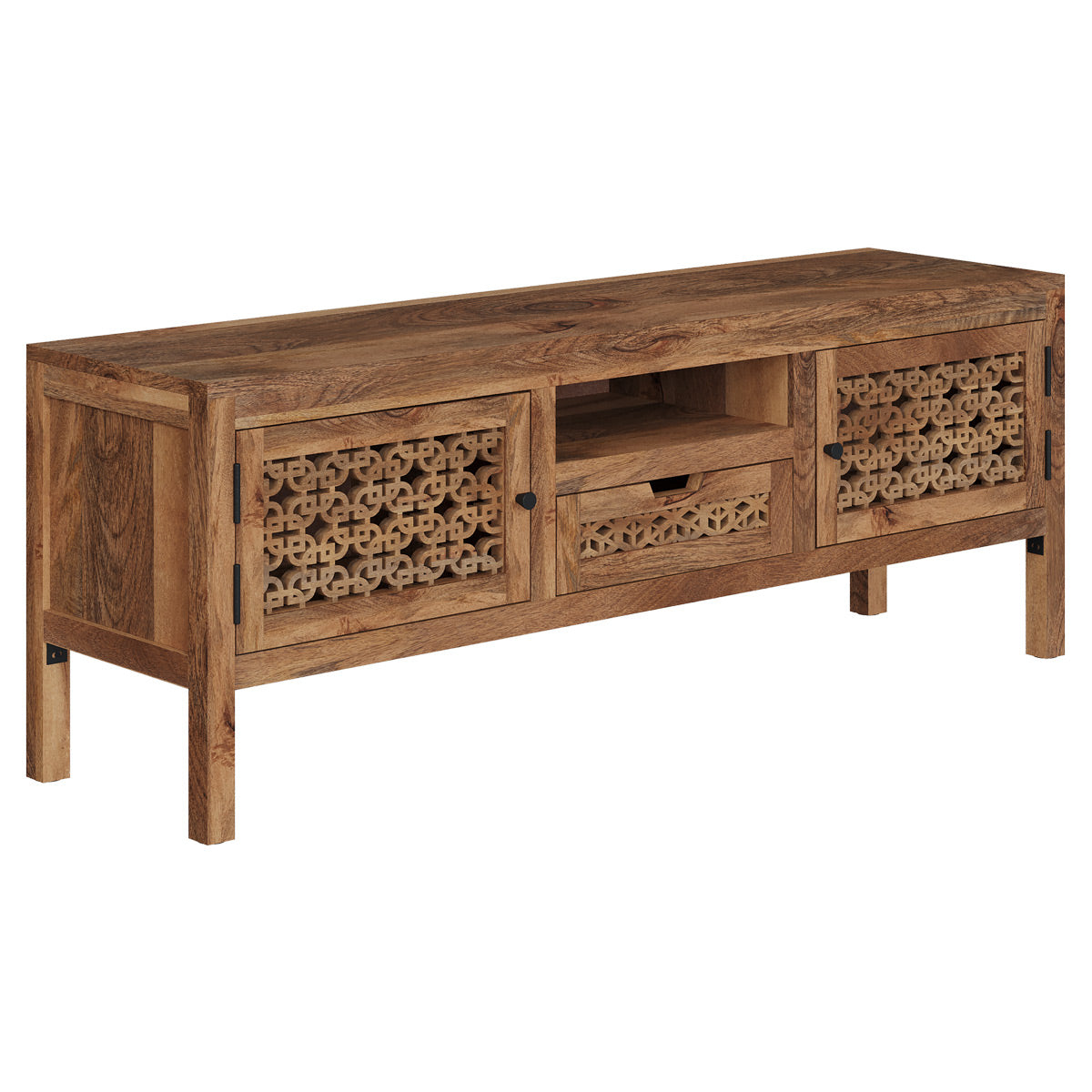 acheter meuble tv bois fonce de manguier jaya