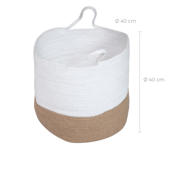 acheter panier bicolore blanc naturel