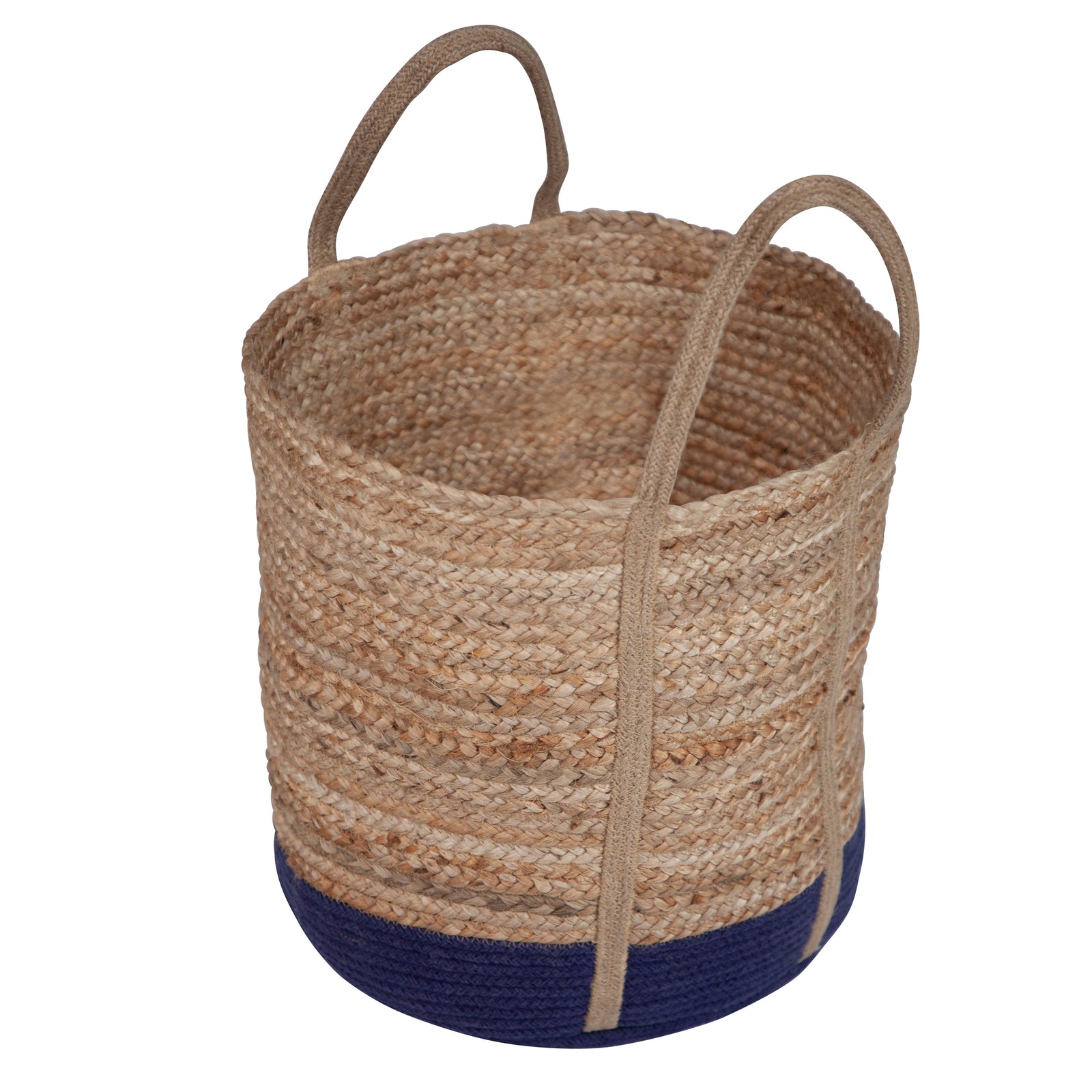 acheter panier en jute naturel bleu