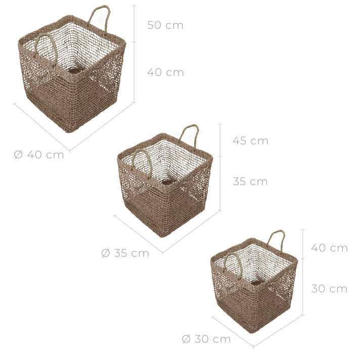 acheter panier tresse carre fibre naturelle