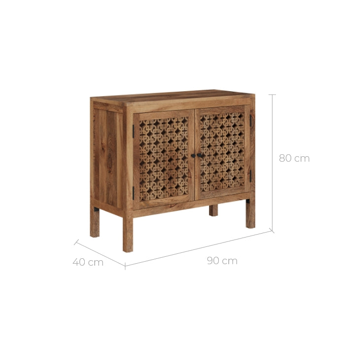 acheter petit buffet en bois fonce ajoure jaya