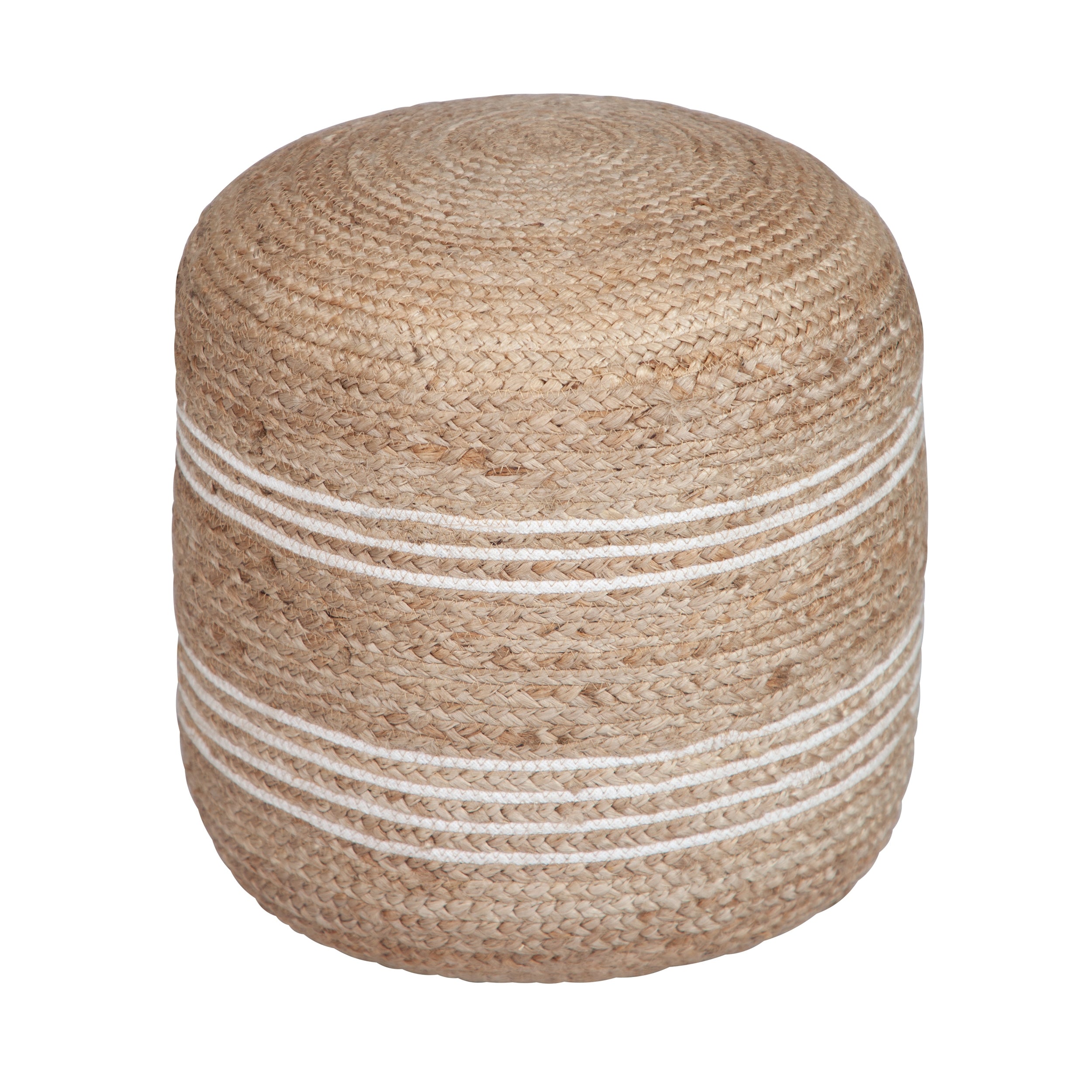 acheter pouf confortable blanc et naturel